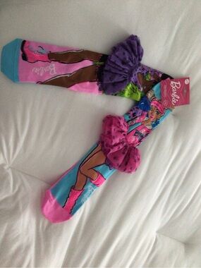 Colorful Graphic Crew Socks - Pink, Blue, Purple